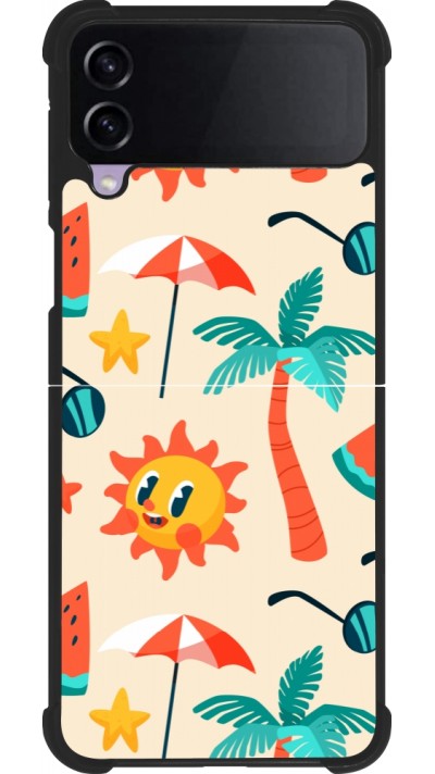 Samsung Galaxy Z Flip3 5G Case Hülle - Silikon schwarz Summer 2025 Pattern soleil