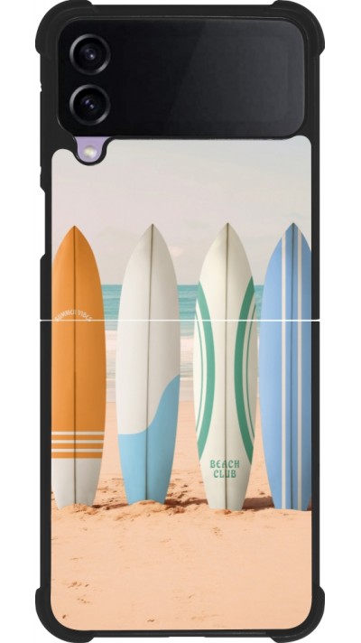 Coque Samsung Galaxy Z Flip3 5G - Silicone rigide noir Summer surfboard 2025