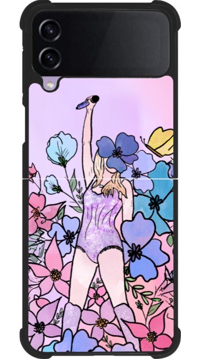 Coque Samsung Galaxy Z Flip3 5G - Silicone rigide noir Taylor Swift Sketch - Pink