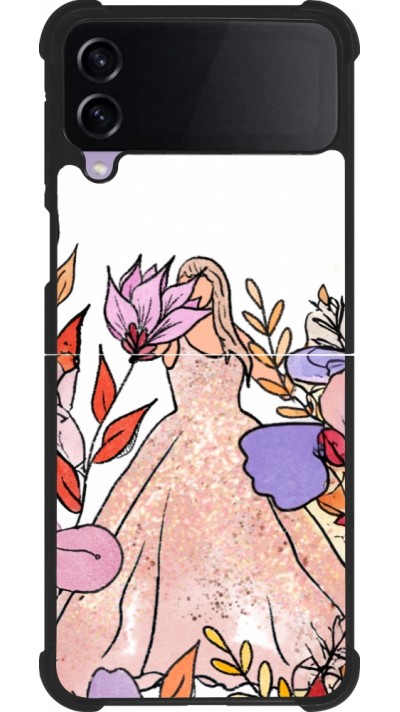 Coque Samsung Galaxy Z Flip3 5G - Silicone rigide noir Taylor Swift Sketch - White