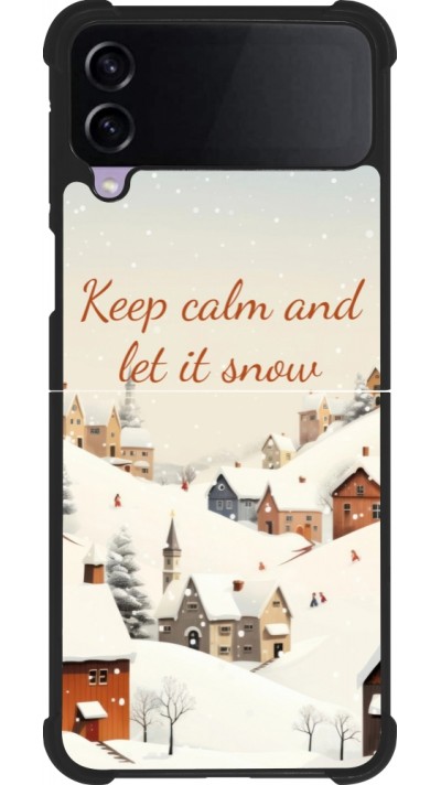 Samsung Galaxy Z Flip3 5G Case Hülle - Silikon schwarz Winter 25 Winter Keep calm and let it snow