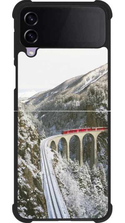 Samsung Galaxy Z Flip3 5G Case Hülle - Silikon schwarz Winter 25 Winter polar express