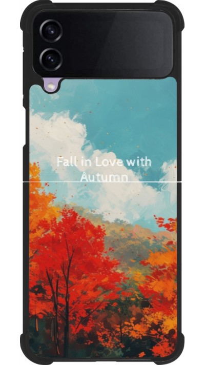 Coque Samsung Galaxy Z Flip4 - Silicone rigide noir Autumn 25 Fall in love