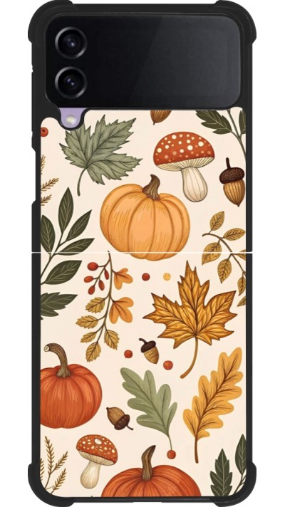 Coque Samsung Galaxy Z Flip4 - Silicone rigide noir Autumn 25 Autumn pattern