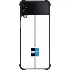Coque Samsung Galaxy Z Flip4 - Silicone rigide noir Canton AG blanc
