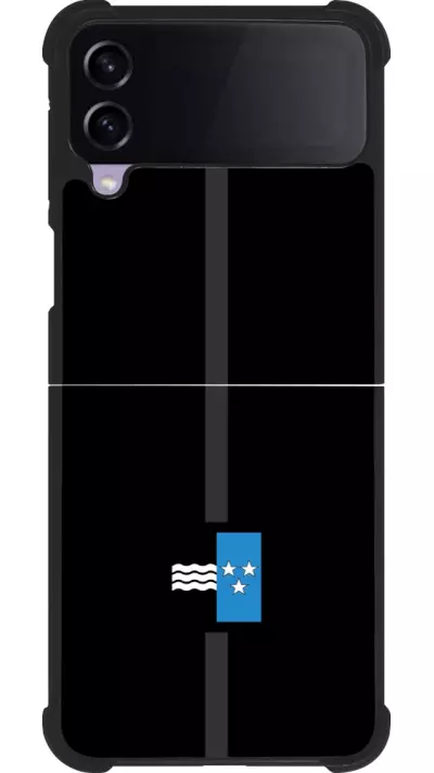 Coque Samsung Galaxy Z Flip4 - Silicone rigide noir Canton AG noir