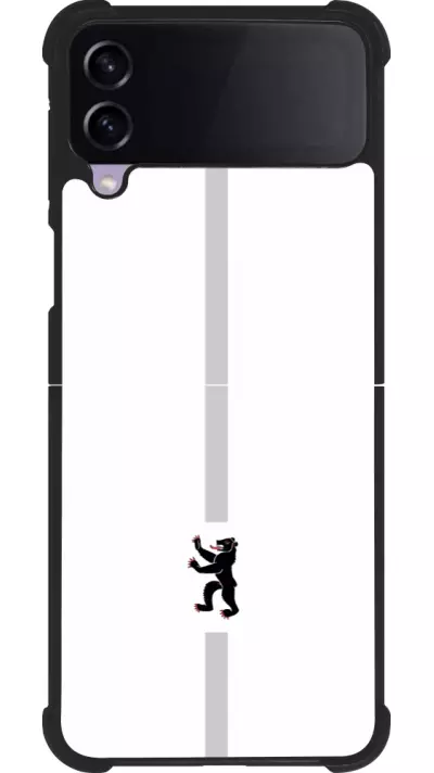 Coque Samsung Galaxy Z Flip4 - Silicone rigide noir Canton AI blanc