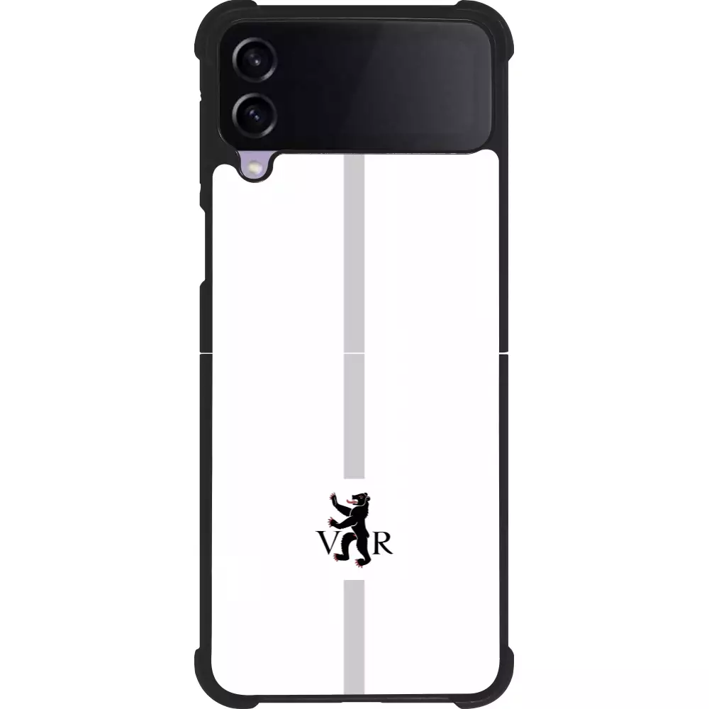Coque Samsung Galaxy Z Flip4 - Silicone rigide noir Canton AR blanc