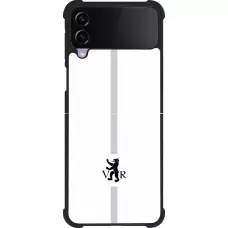 Coque Samsung Galaxy Z Flip4 - Silicone rigide noir Canton AR blanc