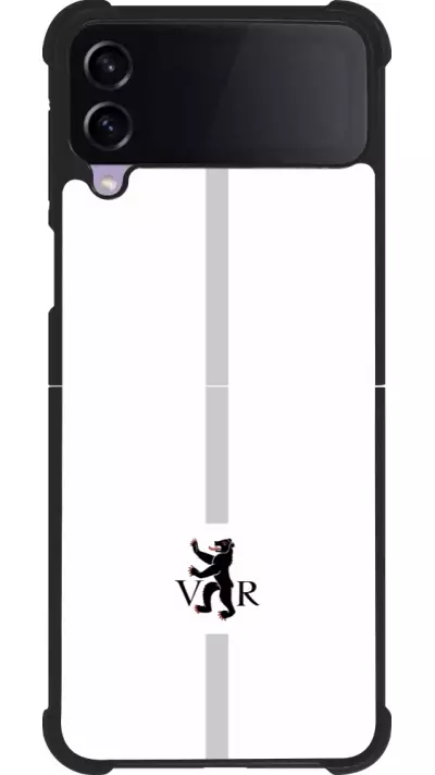 Coque Samsung Galaxy Z Flip4 - Silicone rigide noir Canton AR blanc