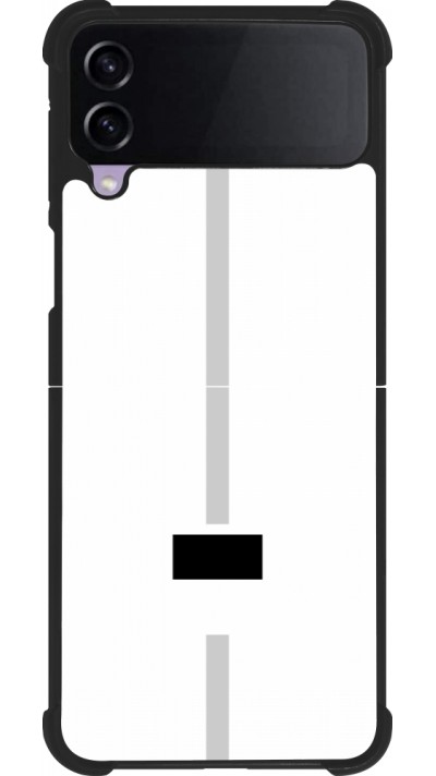 Coque Samsung Galaxy Z Flip4 - Silicone rigide noir Canton FR blanc