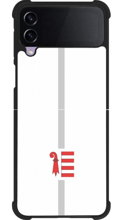Coque Samsung Galaxy Z Flip4 - Silicone rigide noir Canton JU blanc