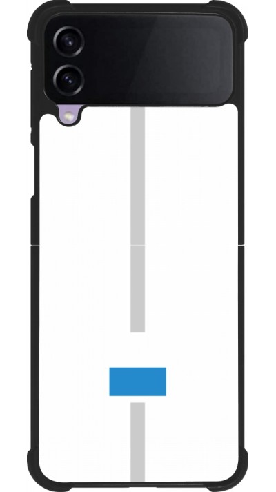 Coque Samsung Galaxy Z Flip4 - Silicone rigide noir Canton LU blanc