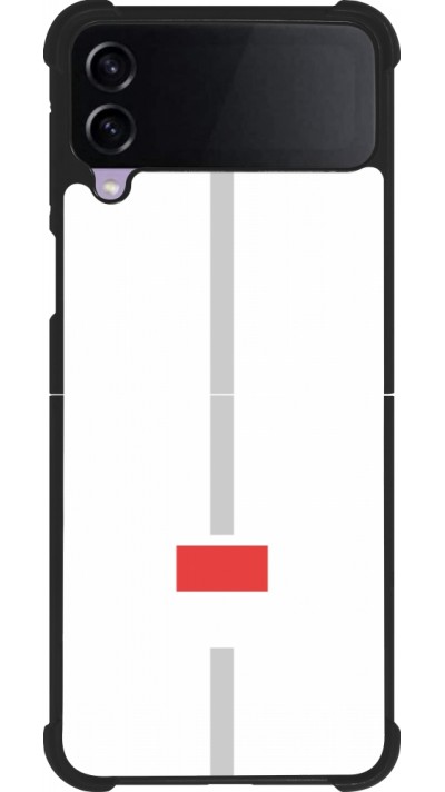 Coque Samsung Galaxy Z Flip4 - Silicone rigide noir Canton SO blanc