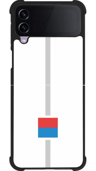 Coque Samsung Galaxy Z Flip4 - Silicone rigide noir Canton TI blanc