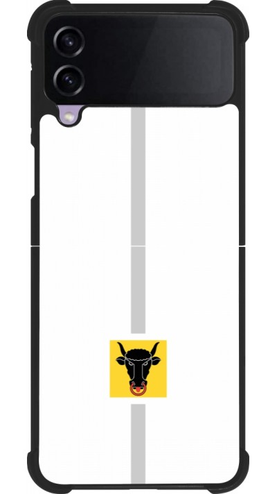 Coque Samsung Galaxy Z Flip4 - Silicone rigide noir Canton UR blanc
