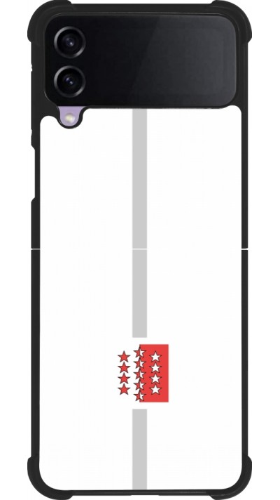 Coque Samsung Galaxy Z Flip4 - Silicone rigide noir Canton VS blanc