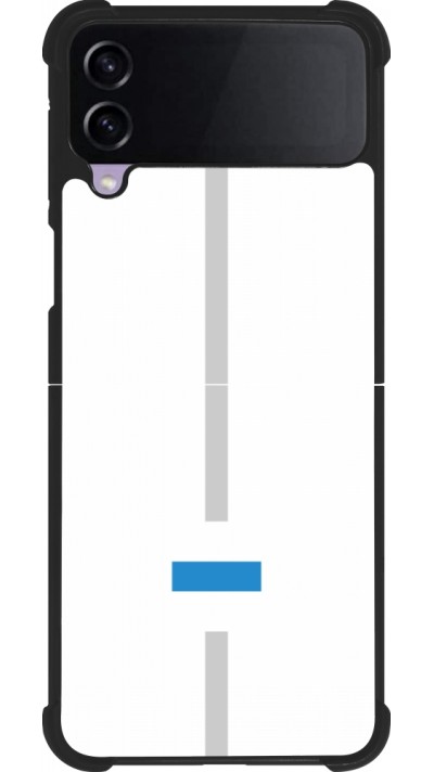 Coque Samsung Galaxy Z Flip4 - Silicone rigide noir Canton ZG blanc