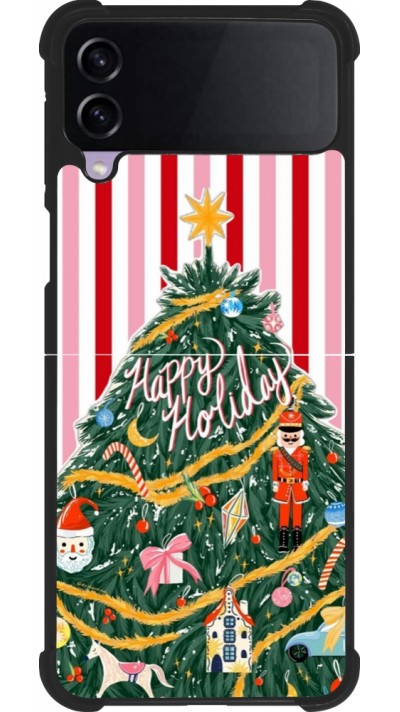 Samsung Galaxy Z Flip4 Case Hülle - Silikon schwarz Christmas 25 Happy Holiday