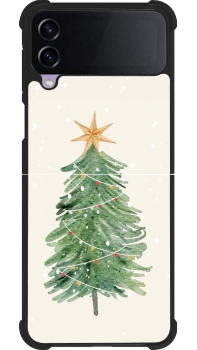 Samsung Galaxy Z Flip4 Case Hülle - Silikon schwarz Christmas 25 Sketch Tree