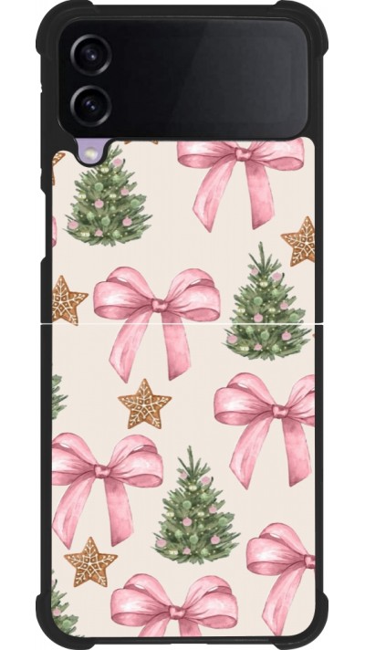 Samsung Galaxy Z Flip4 Case Hülle - Silikon schwarz Christmas 25 Vintage Ribbons