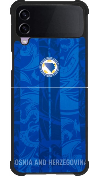 Coque Samsung Galaxy Z Flip4 - Silicone rigide noir Maillot de football Bosnie-Herzégovine 2026 personnalisable