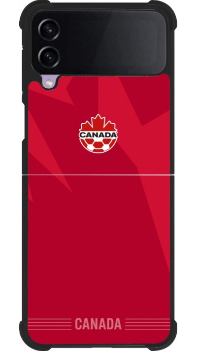 Coque Samsung Galaxy Z Flip4 - Silicone rigide noir Maillot de football Canada 2026 personnalisable