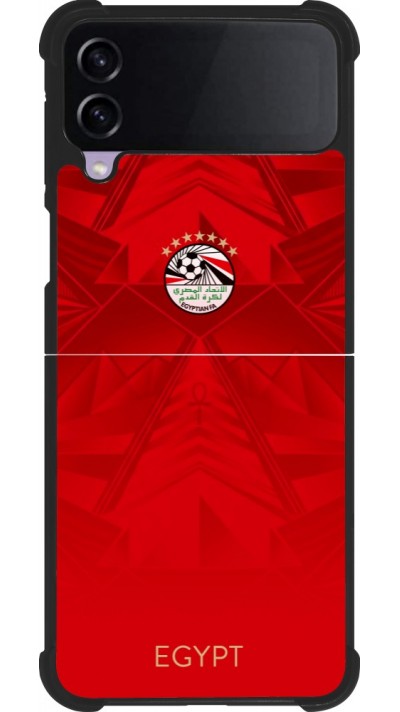 Coque Samsung Galaxy Z Flip4 - Silicone rigide noir Maillot de football Égypte 2026 personnalisable