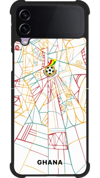 Coque Samsung Galaxy Z Flip4 - Silicone rigide noir Maillot de football Ghana 2026 personnalisable