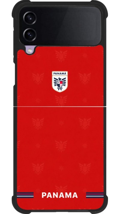 Coque Samsung Galaxy Z Flip4 - Silicone rigide noir Maillot de football Panama 2026 personnalisable