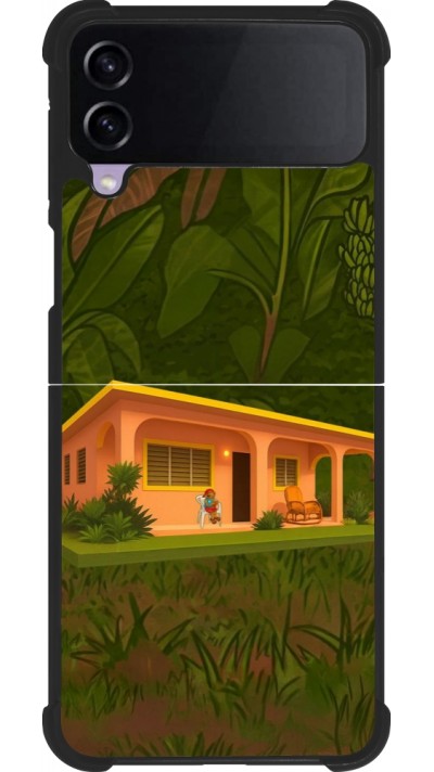 Coque Samsung Galaxy Z Flip4 - Silicone rigide noir Benitos house DTMF