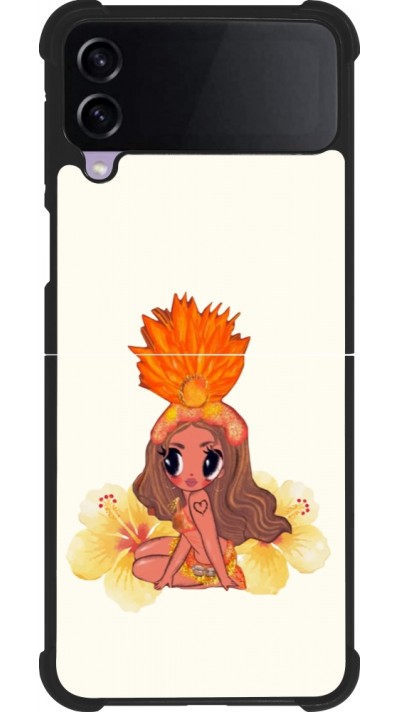 Coque Samsung Galaxy Z Flip4 - Silicone rigide noir Karol G Tropicoqueta