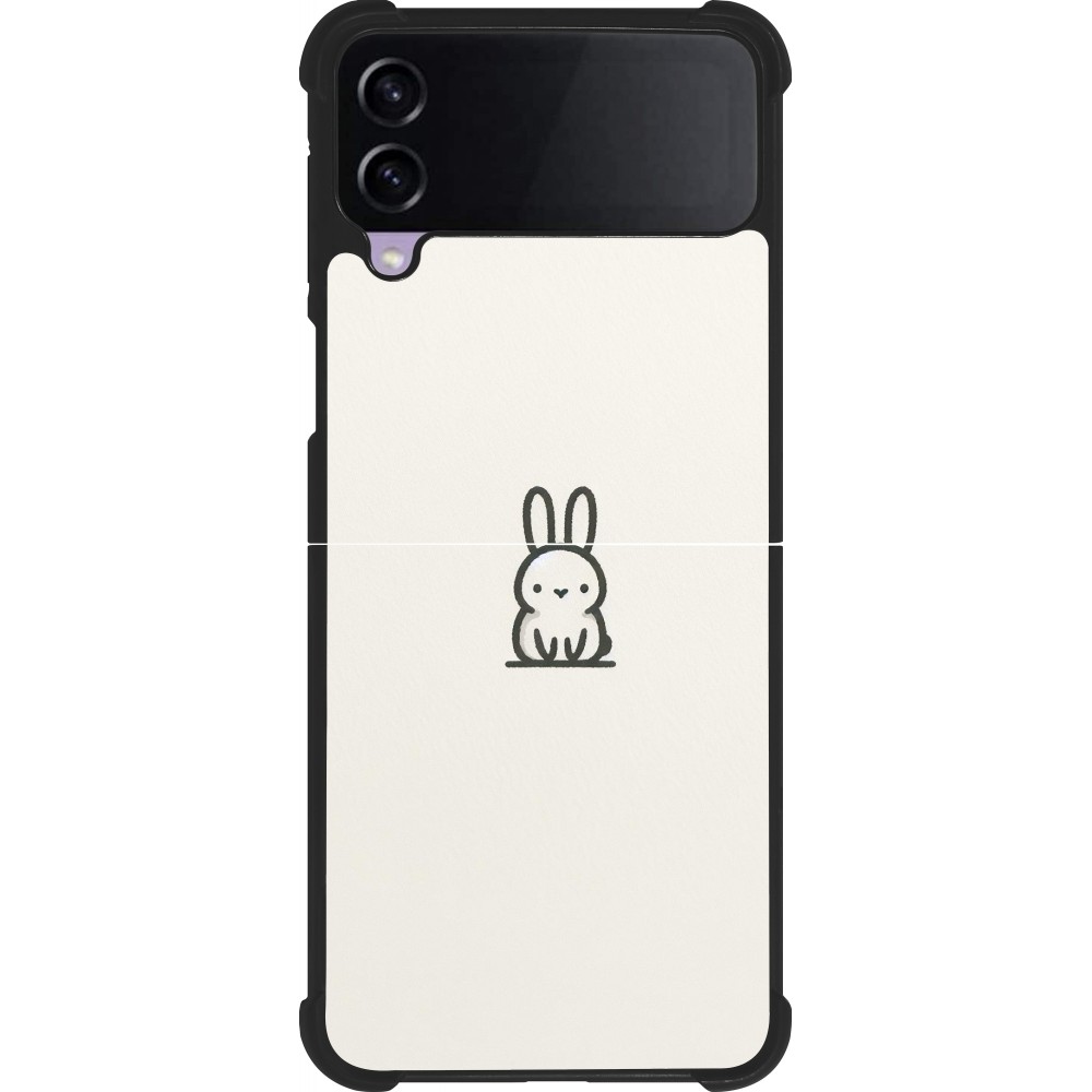 Samsung Galaxy Z Flip4 Case Hülle - Silikon schwarz Minimal Häschen Süße