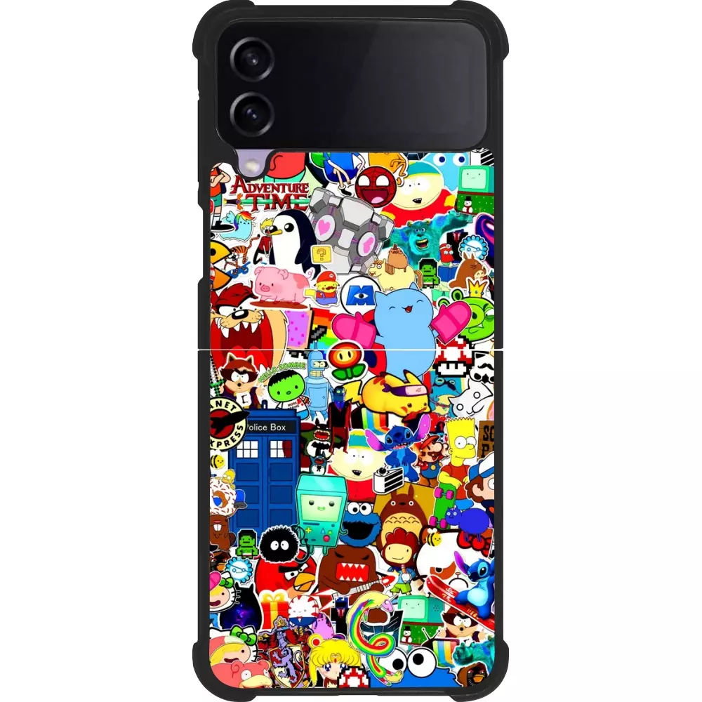 Coque Samsung Galaxy Z Flip4 - Silicone rigide noir Mixed cartoons
