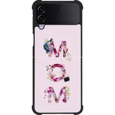 Coque Samsung Galaxy Z Flip4 - Silicone rigide noir Mom 2024 girly mom