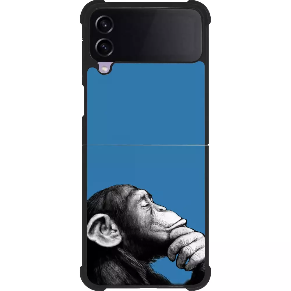 Coque Samsung Galaxy Z Flip4 - Silicone rigide noir Monkey Pop Art