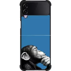 Coque Samsung Galaxy Z Flip4 - Silicone rigide noir Monkey Pop Art
