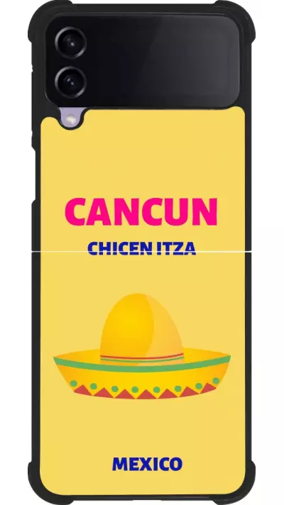 Coque Samsung Galaxy Z Flip4 - Silicone rigide noir Pop Summer Destination Cancun