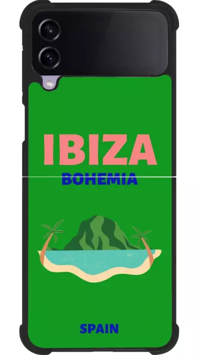 Coque Samsung Galaxy Z Flip4 - Silicone rigide noir Pop Summer Destination Ibiza