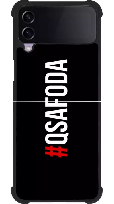Coque Samsung Galaxy Z Flip4 - Silicone rigide noir Qsafoda 1