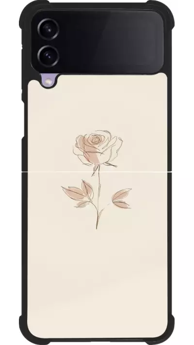 Coque Samsung Galaxy Z Flip4 - Silicone rigide noir Sable Rose Minimaliste