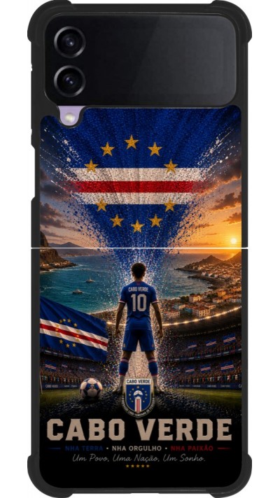 Coque Samsung Galaxy Z Flip4 - Silicone rigide noir Football Cap-Vert splash 2026