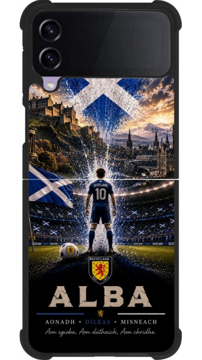 Coque Samsung Galaxy Z Flip4 - Silicone rigide noir Football Écosse splash 2026