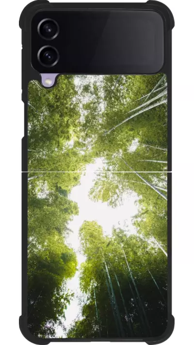 Coque Samsung Galaxy Z Flip4 - Silicone rigide noir Spring 23 forest blue sky