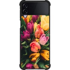 Coque Samsung Galaxy Z Flip4 - Silicone rigide noir Bouquet of tulips Spring 2026