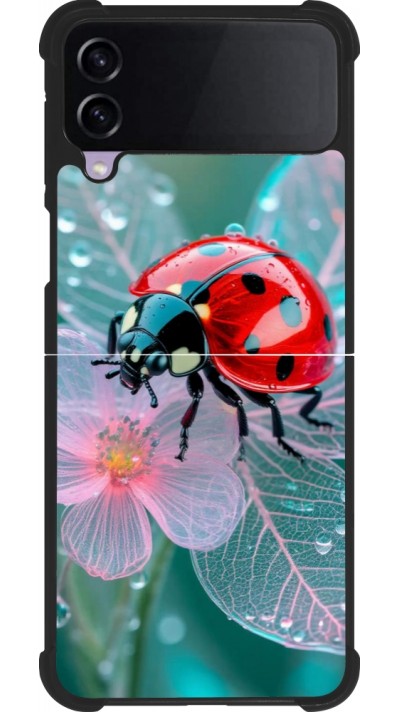 Coque Samsung Galaxy Z Flip4 - Silicone rigide noir Ladybird in bloom Spring 2026