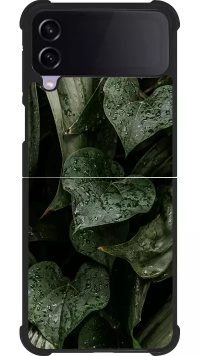 Coque Samsung Galaxy Z Flip4 - Silicone rigide noir Spring 23 fresh plants