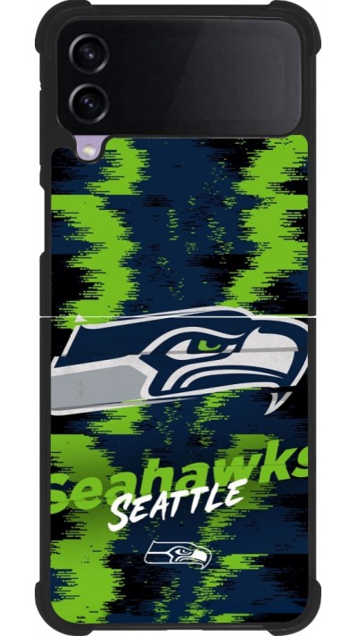 Samsung Galaxy Z Flip4 Case Hülle - Silikon schwarz Super Bowl 26 Seattle 2