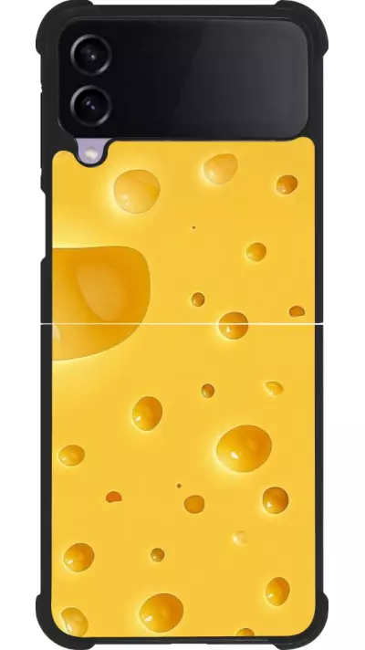 Coque Samsung Galaxy Z Flip4 - Silicone rigide noir Fête Nationale Suisse Cheese