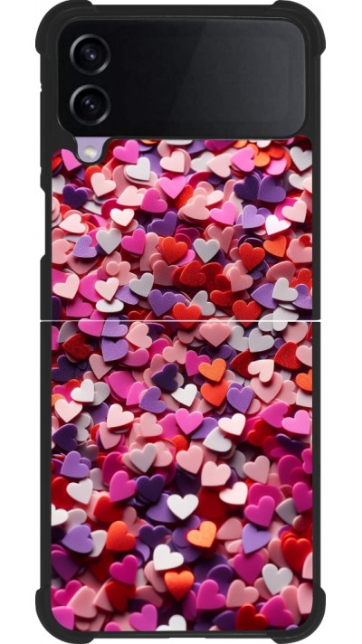 Samsung Galaxy Z Flip4 Case Hülle - Silikon schwarz Valentin 2025 Konfetti